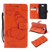 Samsung Galaxy J7 Prime (2016) G610 Case Galaxy J7 Prime Wallet Case Galaxy On7 2016 Folio Flip PU Leather Butterfly Phone Case Cover with Card Holders Kickstand  Not For J7 Prime (2017) Orange - B07G9JBXQ5